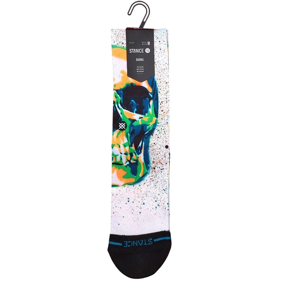 Stance MO Skull Casual Crew‎ Socks Medium US Mens 6-8.5 US Womens 8-10.5